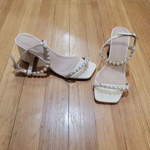 Pearl strappy heels